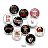 Painted metal 20mm snap buttons   team   Print