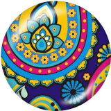 Painted metal 20mm snap buttons Bohemia  Pattern  Print