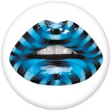 Painted metal 20mm snap buttons   Lips  Print