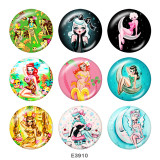 Painted metal Painted metal 20mm snap buttons  snap buttons  Pretty girl  Print
