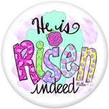 Painted metal Painted metal 20mm snap buttons  snap buttons  He is risen Cross  Print