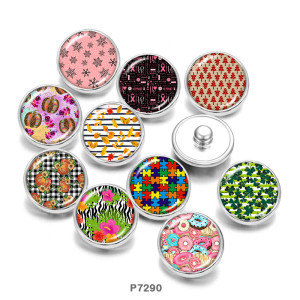 Painted metal 20mm snap buttons   Clover   Pattern   Print