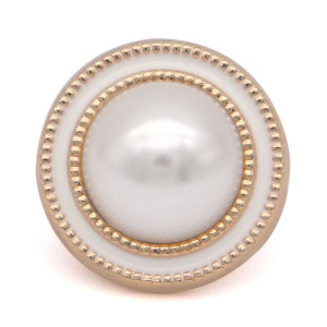 20MM design Heart LOVE pearl metal snap Golden  Plated  snap button