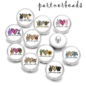 Painted metal Painted metal 20mm snap buttons  snap buttons  Peace  love  Faith  Cat   Print