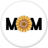 Painted metal 20mm snap buttons  Flower  MOM   Print