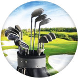 Painted metal 20mm snap buttons  I   Love  golf  Print
