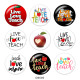 Painted metal 20mm snap buttons   words  Apple  Print