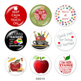 Painted metal 20mm snap buttons   words  Apple  Print