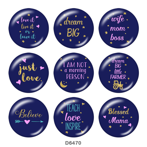 Painted metal 20mm snap buttons   arrow   words   Print