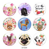 Painted metal 20mm snap buttons  Flower   Dog   Print