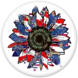 Painted metal 20mm snap buttons   USA   Flag  Print Independence Day