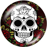 Painted metal 20mm snap buttons  skull    Print