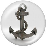 Painted metal 20mm snap buttons  Ship's   anchor   Print Beach Ocean