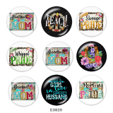 Painted metal Painted metal 20mm snap buttons  snap buttons  Flower  MOM  Print