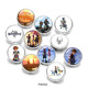 Painted metal 20mm snap buttons   Game  Print