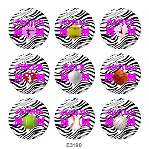 Painted metal Painted metal 20mm snap buttons  snap buttons  Dance  MOM  Print CHEER