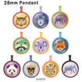 10pcs/lot  Cartoon  Elephant  Owl glass picture printing products of various sizes  Fridge magnet cabochon
