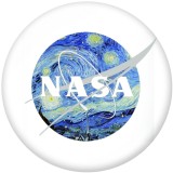 Painted metal 20mm snap buttons  NASA    Print