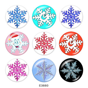 Painted metal Painted metal 20mm snap buttons  snap buttons  Snowflake  Print