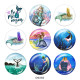 Painted metal 20mm snap buttons  Mermaid   Print