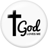 Painted metal Painted metal 20mm snap buttons  snap buttons  God Lovwes Me  Cross  Print