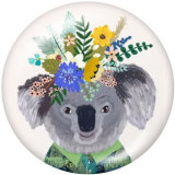 Painted metal 20mm snap buttons  Cat   Pig Animal flower art   Print