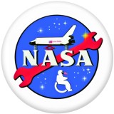Painted metal 20mm snap buttons  NASA    Print
