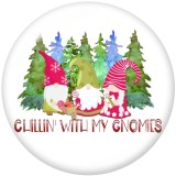 Painted metal 20mm snap buttons   Christmas   Print