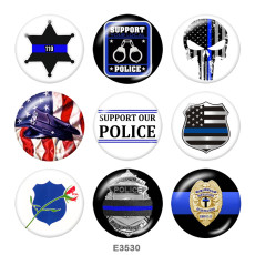 Painted metal Painted metal 20mm snap buttons  snap buttons  Police  Print
