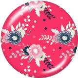 Painted metal 20mm snap buttons   Flower  pattern   Print