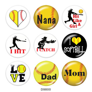 Painted metal 20mm snap buttons   Love  MOM  Print