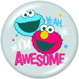 Painted metal 20mm snap buttons   Cartoon   Sesame  Friends  Print