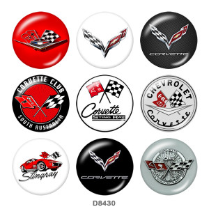 Painted metal 20mm snap buttons   Car  sign  Print
