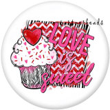 Painted metal 20mm snap buttons   Love  Print  pink kiss