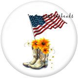 Painted metal 20mm snap buttons   Love  USA   Print