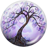 Painted metal 20mm snap buttons  Tree of life Print