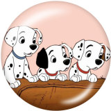 Painted metal 20mm snap buttons  Spotted dog Print