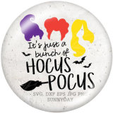 Painted metal 20mm snap buttons   hocus  pocus  Print Halloween