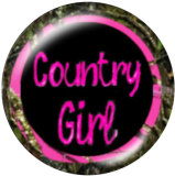 Painted metal 20mm snap buttons  Country girl Print