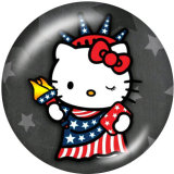 Painted metal 20mm snap buttons  Hello Kitty Print