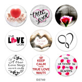 Painted metal 20mm snap buttons  love
