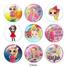 Painted metal 20mm snap buttons  doll Print