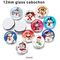 10pcs/lot  Snowman   glass  picture printing products of various sizes  Fridge magnet cabochon