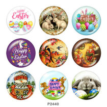 Painted metal 20mm snap buttons  Easter Print