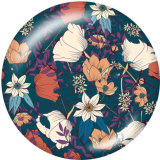 Painted metal 20mm snap buttons   Flower  Print