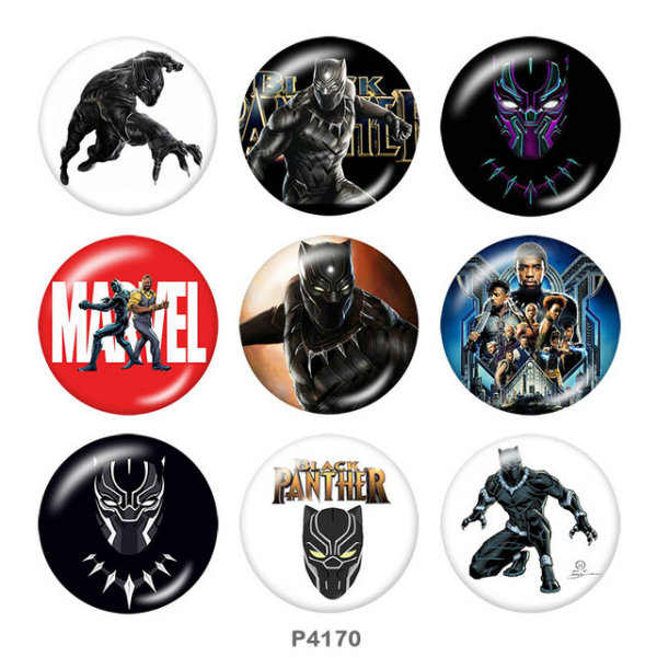 Painted metal 20mm snap buttons  Marvel