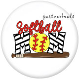 Painted metal 20mm snap buttons  softball MOM  Print