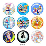 Painted metal 20mm snap buttons  Sailor Moon Print