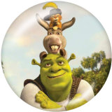 Painted metal 20mm snap buttons  Shrek Print