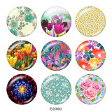 Painted metal 20mm snap buttons   Flower  Print